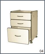 gaveteiro volante - 3 gavetas