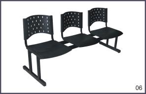 longarina pl&aacute;stica iso - 3 lugares