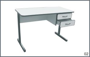 mesa secret�ria - p�s de ferro- 2 gavetas