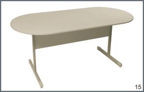 mesa de reuni&atilde;o oval - p&eacute;s de ferro